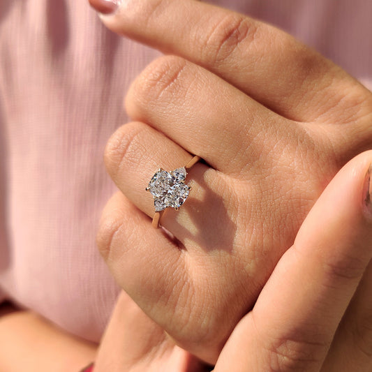 Cushion Hidden Halo Lab Grown Diamond Engagement Ring