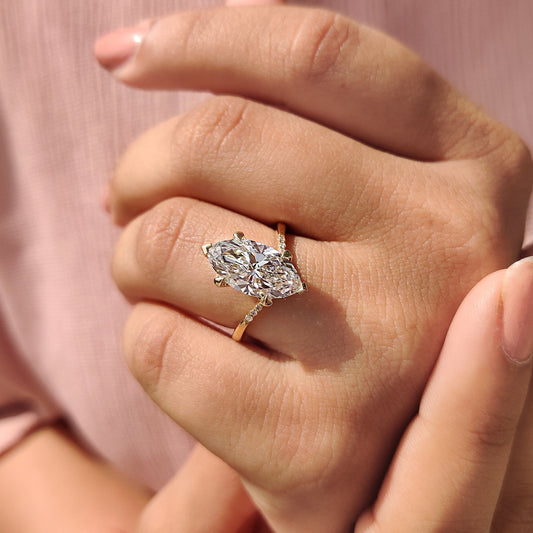 Cushion Hidden Halo Lab Grown Diamond Engagement Ring