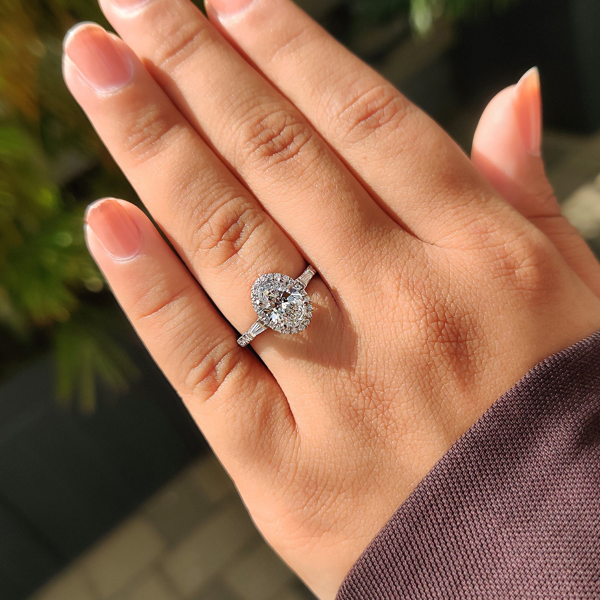 Cushion Hidden Halo Lab Grown Diamond Engagement Ring