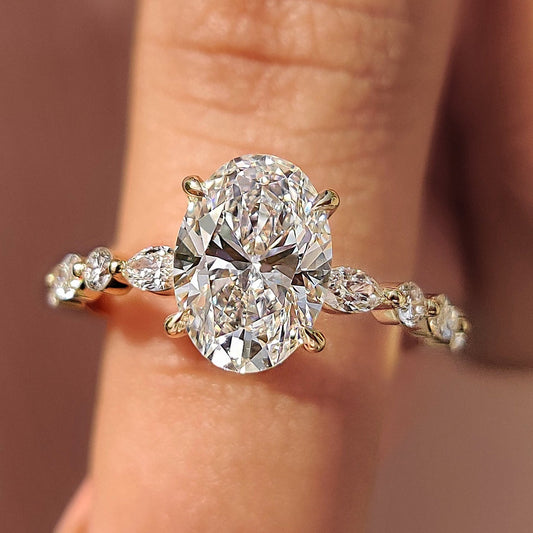 Cushion Hidden Halo Lab Grown Diamond Engagement Ring