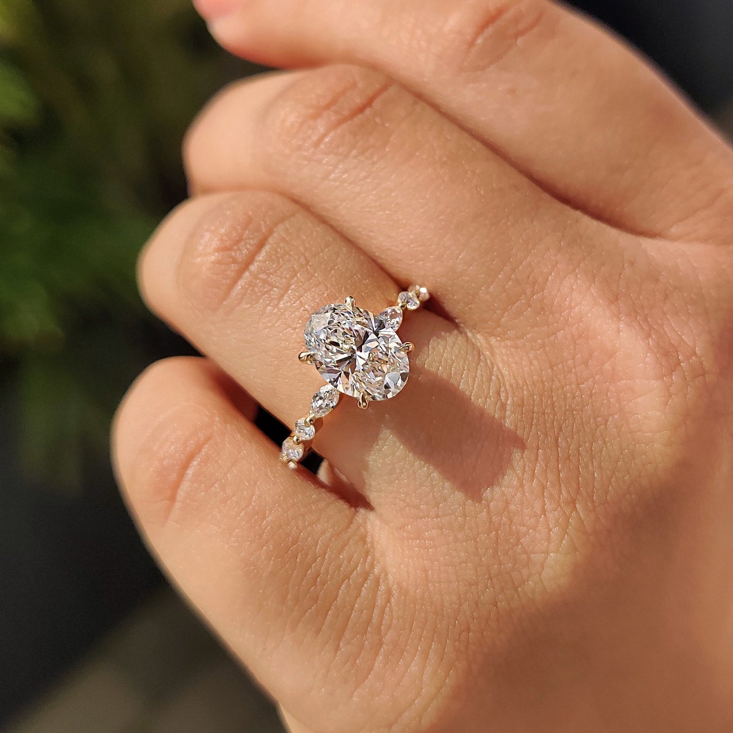 Cushion Hidden Halo Lab Grown Diamond Engagement Ring