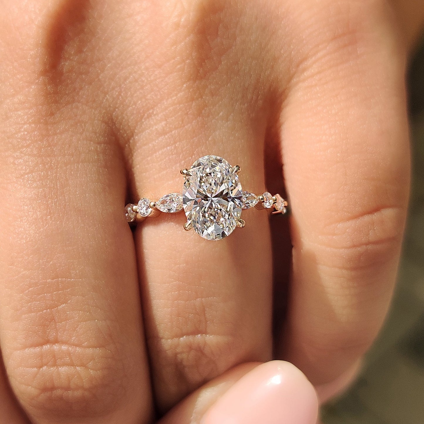 Cushion Hidden Halo Lab Grown Diamond Engagement Ring