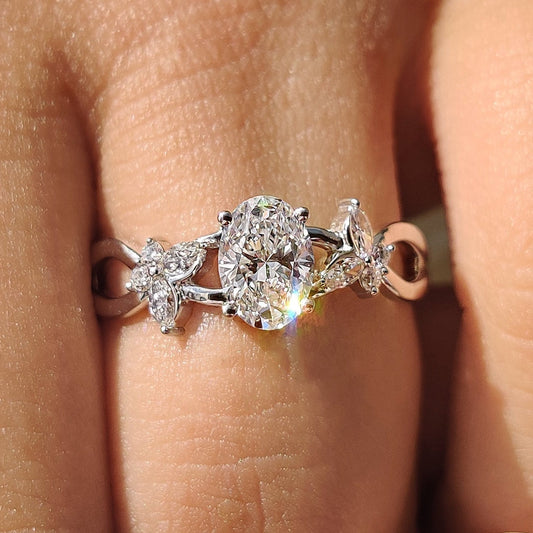 Cushion Hidden Halo Lab Grown Diamond Engagement Ring