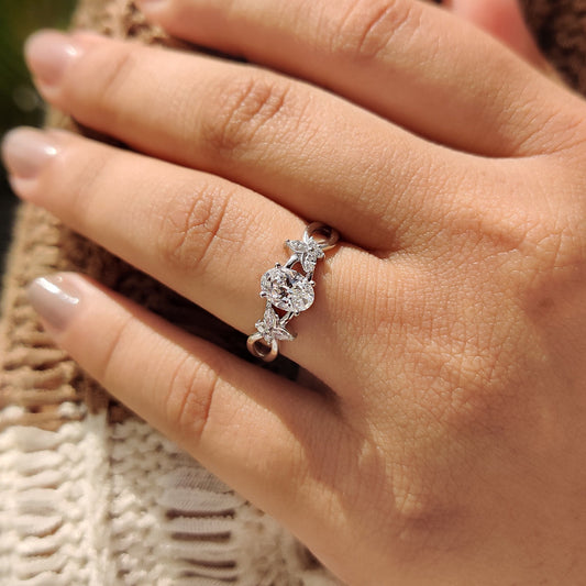 Cushion Hidden Halo Lab Grown Diamond Engagement Ring