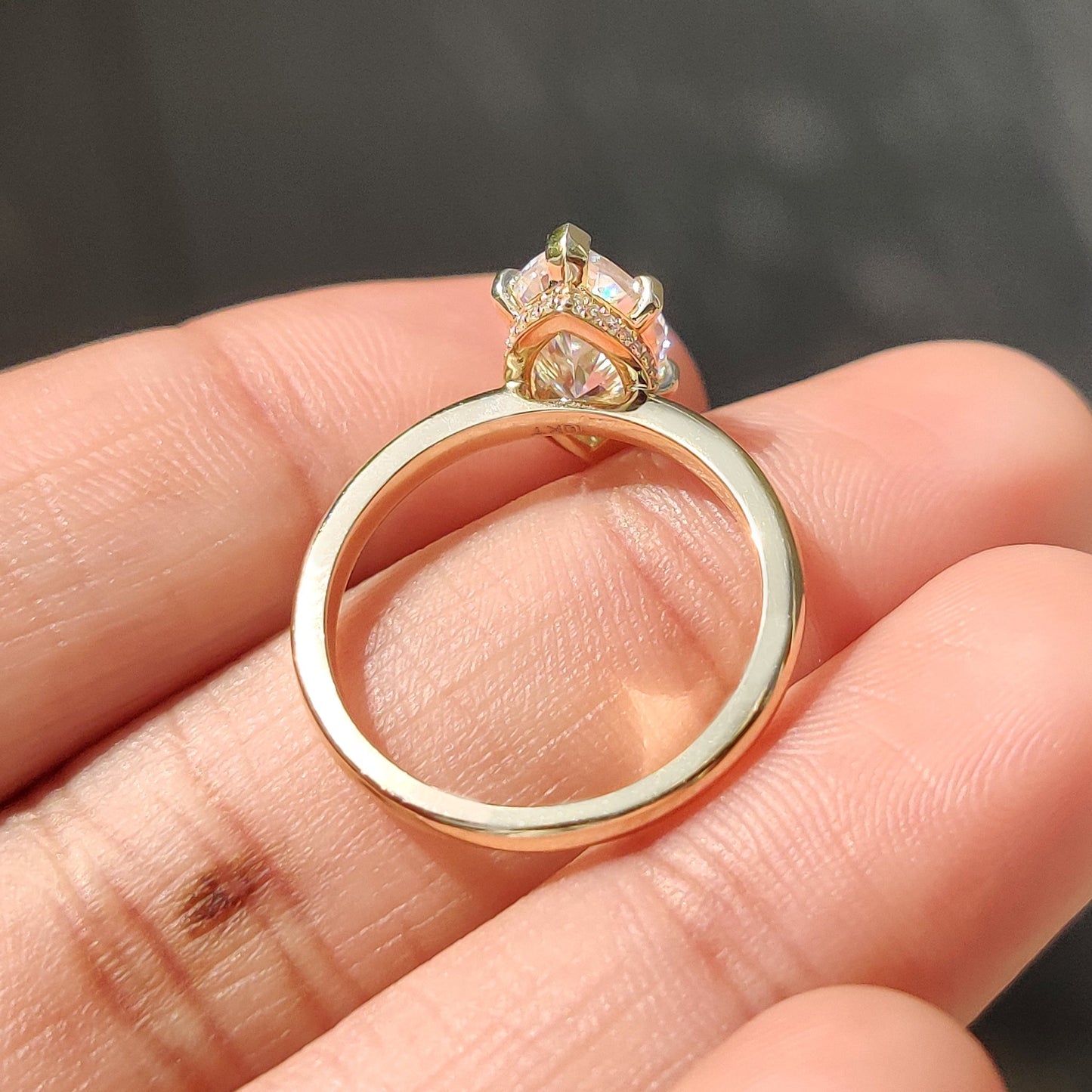 Cushion Hidden Halo Lab Grown Diamond Engagement Ring