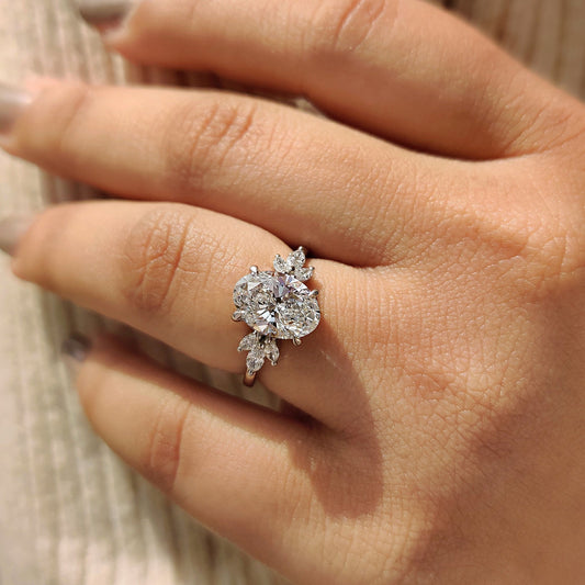 Cushion Hidden Halo Lab Grown Diamond Engagement Ring