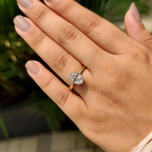 Cushion Hidden Halo Lab Grown Diamond Engagement Ring