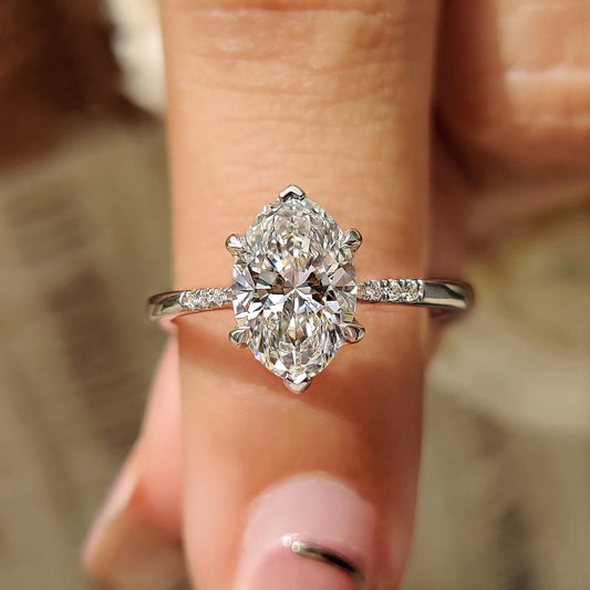 Cushion Hidden Halo Lab Grown Diamond Engagement Ring