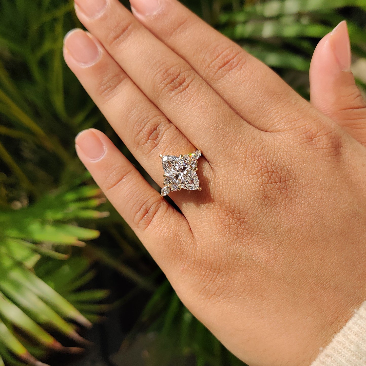 Cushion Hidden Halo Lab Grown Diamond Engagement Ring