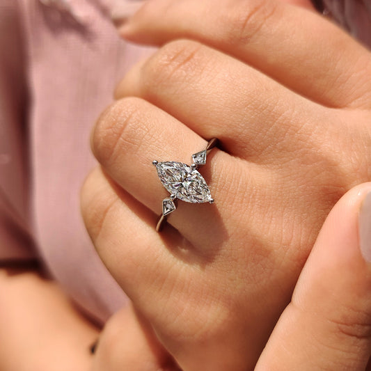 Cushion Hidden Halo Lab Grown Diamond Engagement Ring