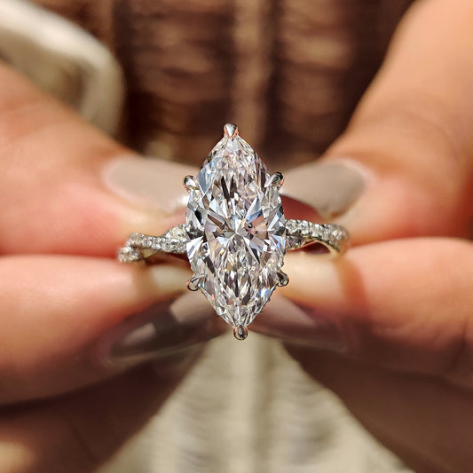 Cushion Hidden Halo Lab Grown Diamond Engagement Ring