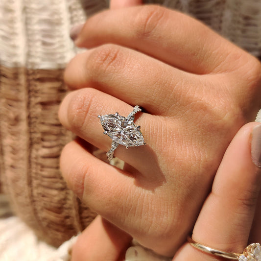 Cushion Hidden Halo Lab Grown Diamond Engagement Ring