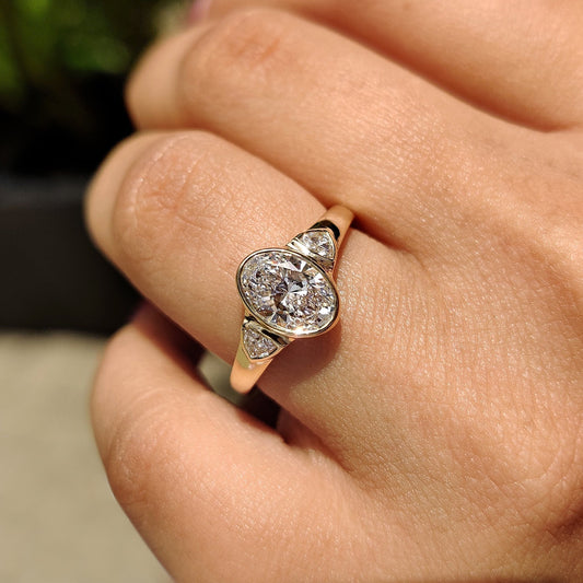 Cushion Hidden Halo Lab Grown Diamond Engagement Ring