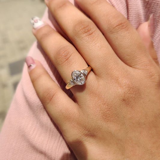 Cushion Hidden Halo Lab Grown Diamond Engagement Ring