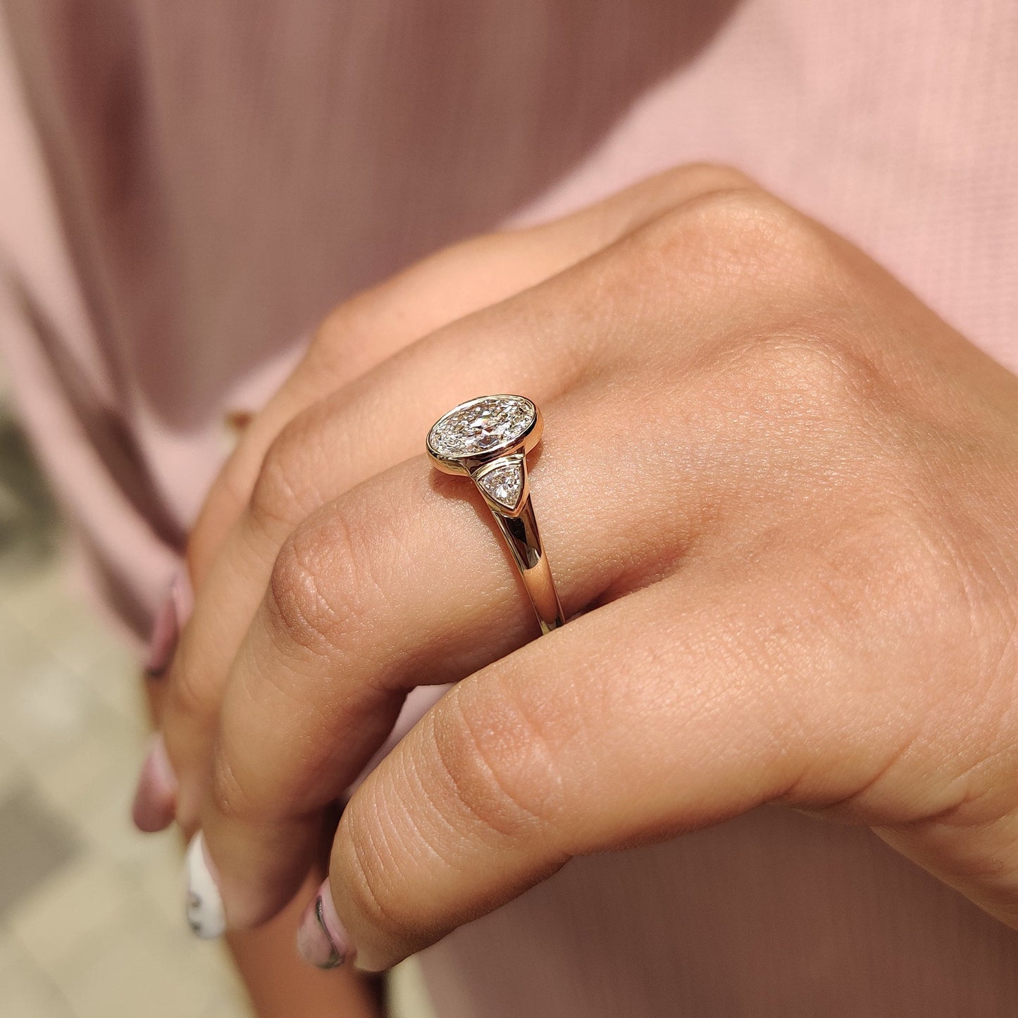 Cushion Hidden Halo Lab Grown Diamond Engagement Ring