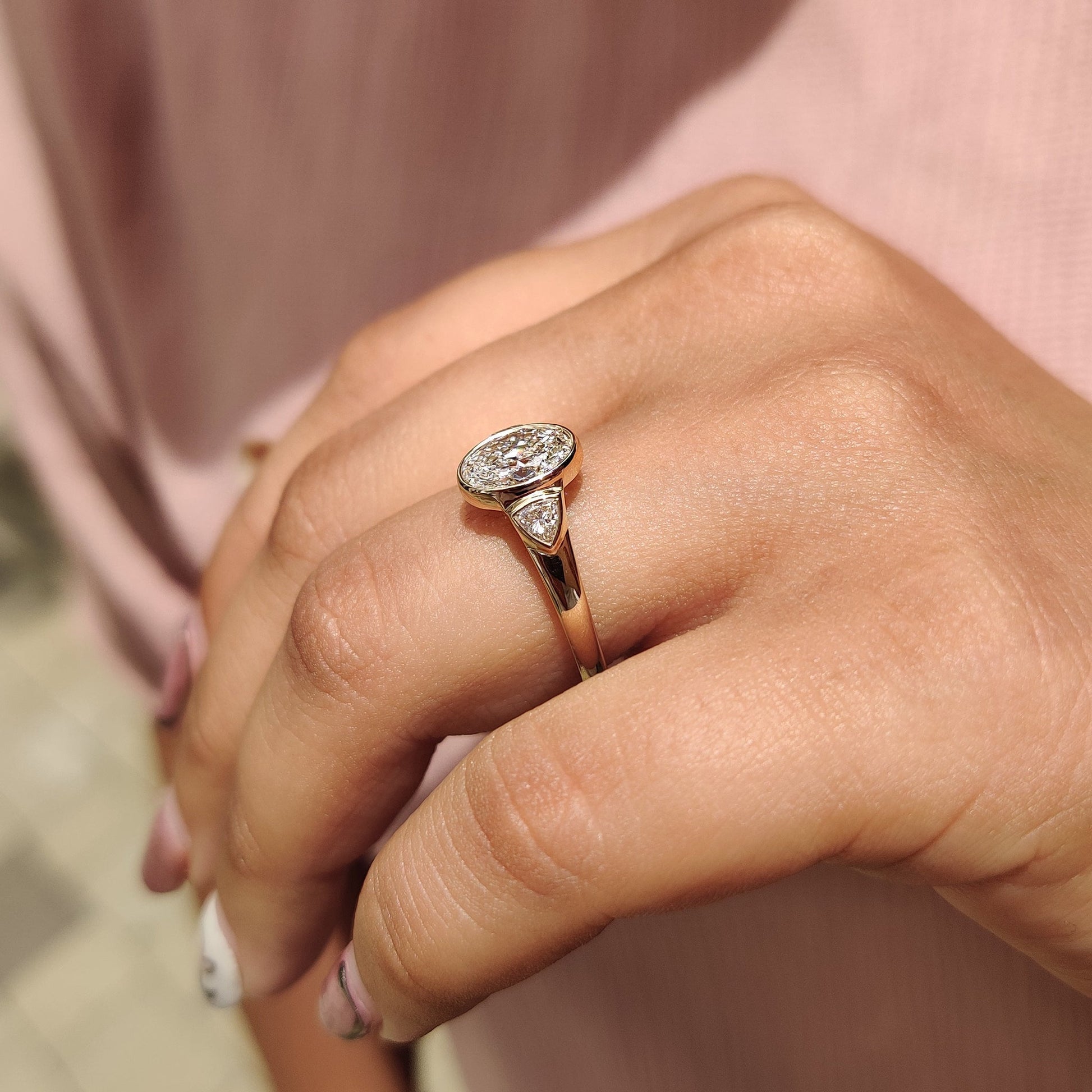 Cushion Hidden Halo Lab Grown Diamond Engagement Ring