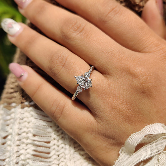 Cushion Hidden Halo Lab Grown Diamond Engagement Ring