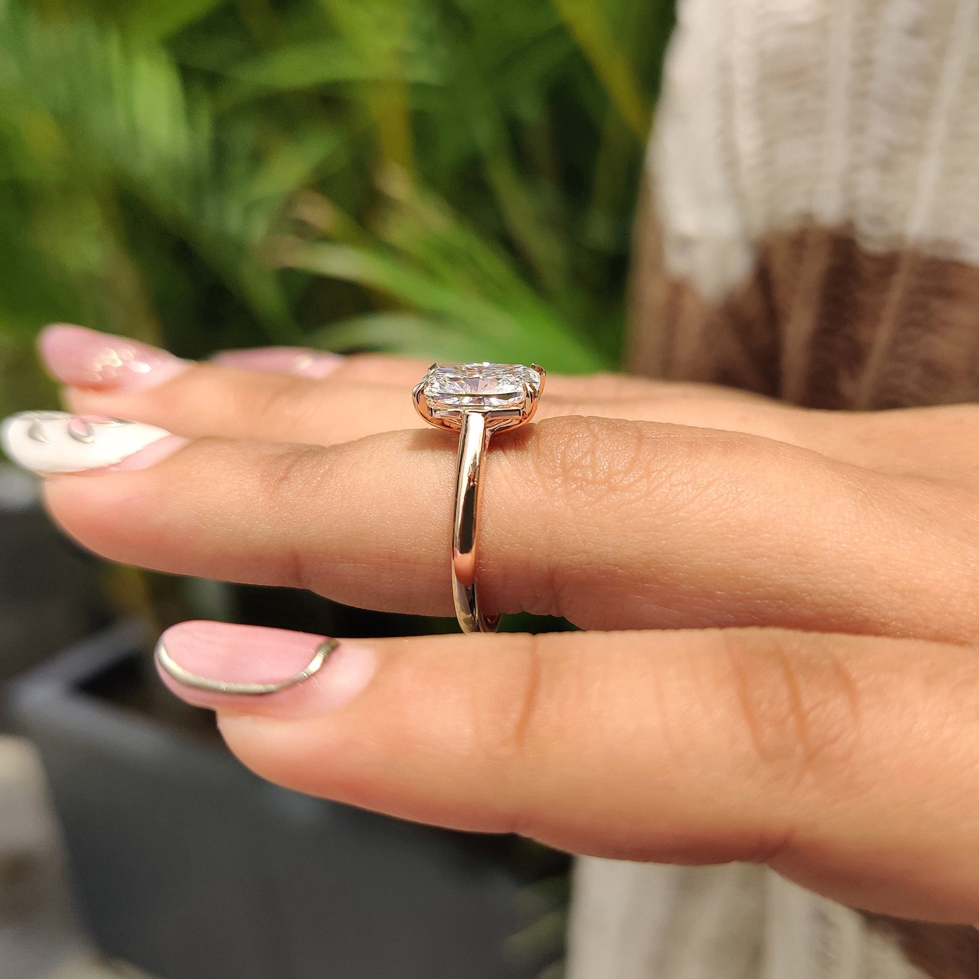 Cushion Hidden Halo Lab Grown Diamond Engagement Ring