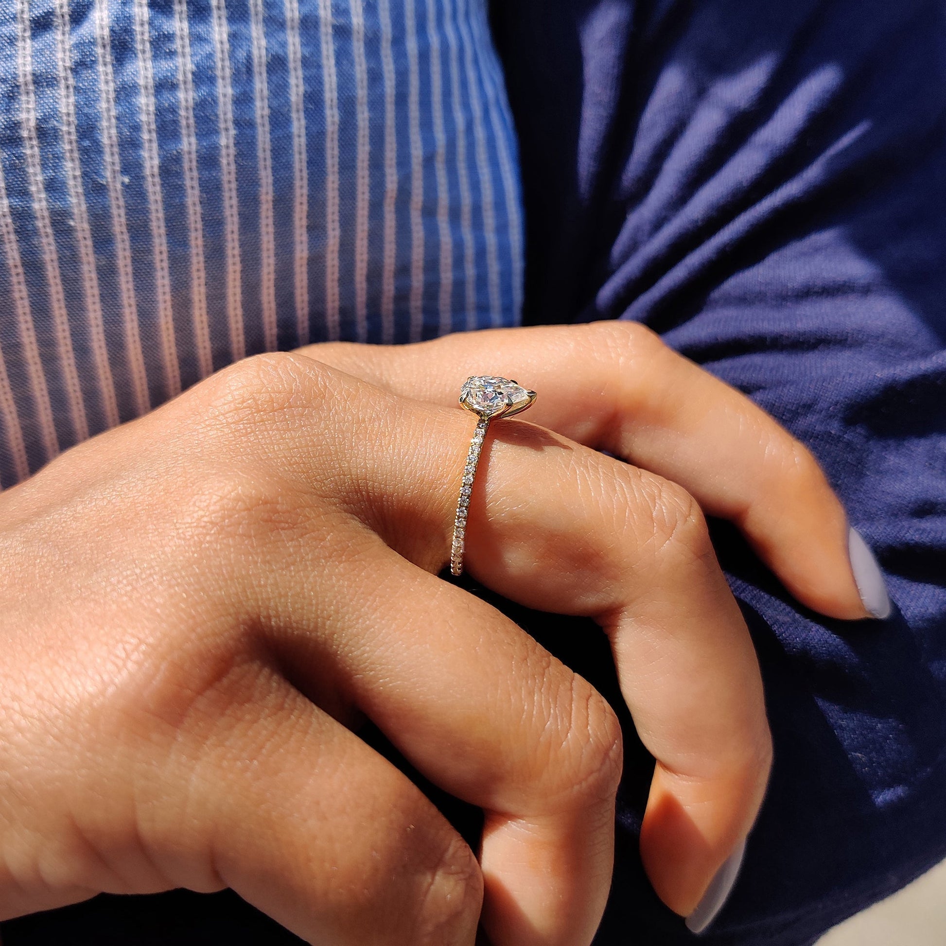 Cushion Hidden Halo Lab Grown Diamond Engagement Ring