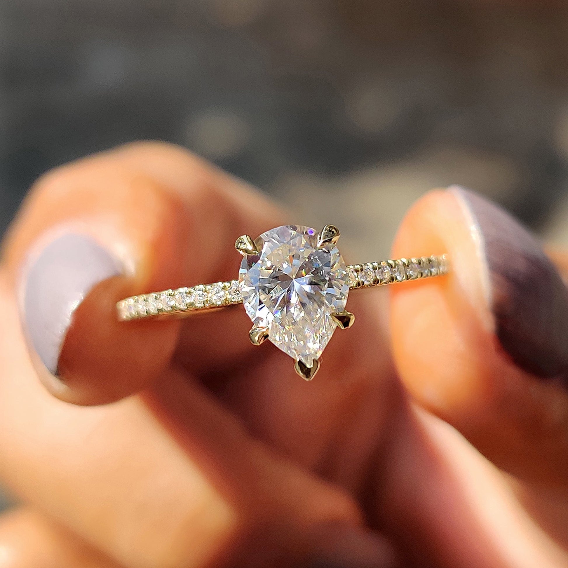 Cushion Hidden Halo Lab Grown Diamond Engagement Ring