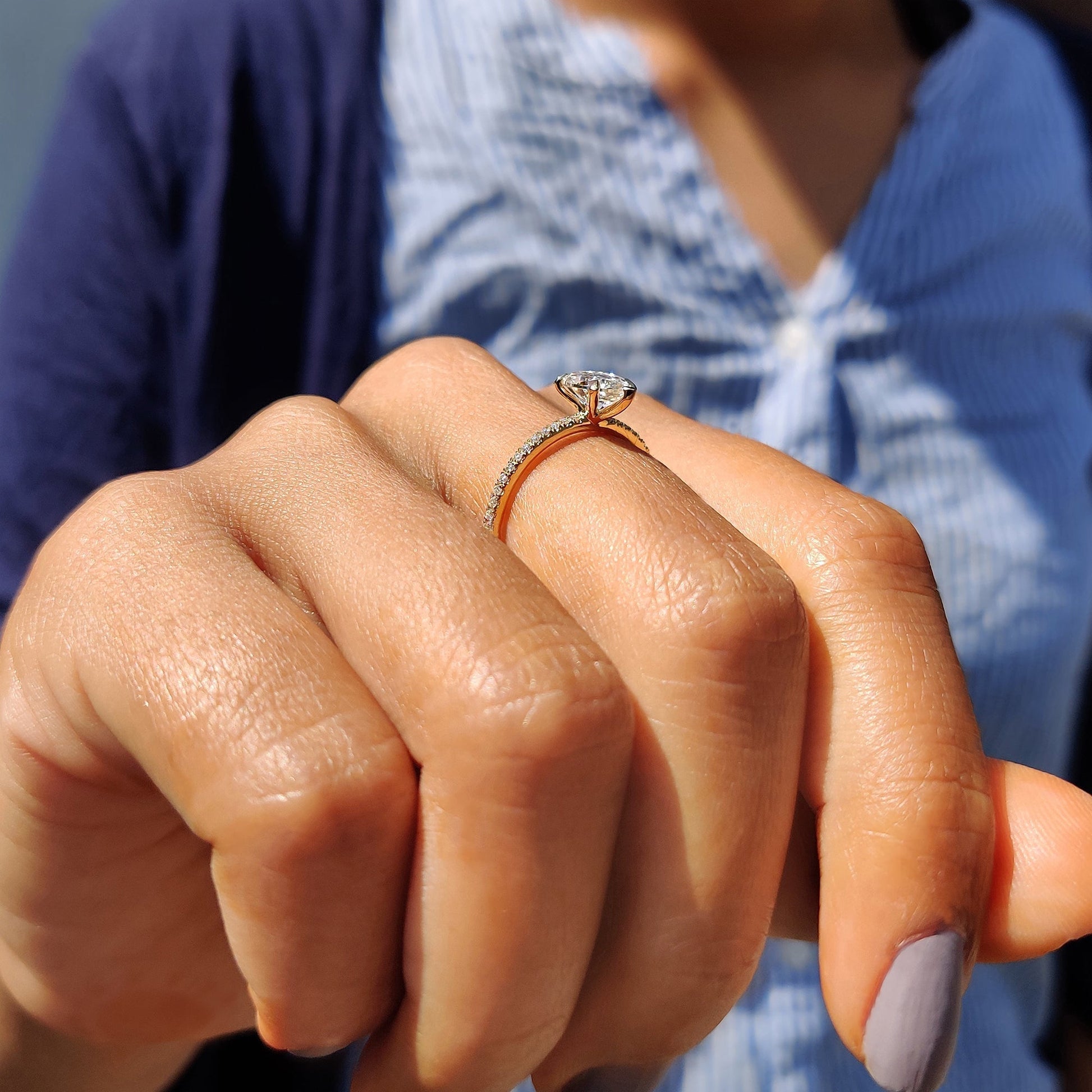 Cushion Hidden Halo Lab Grown Diamond Engagement Ring