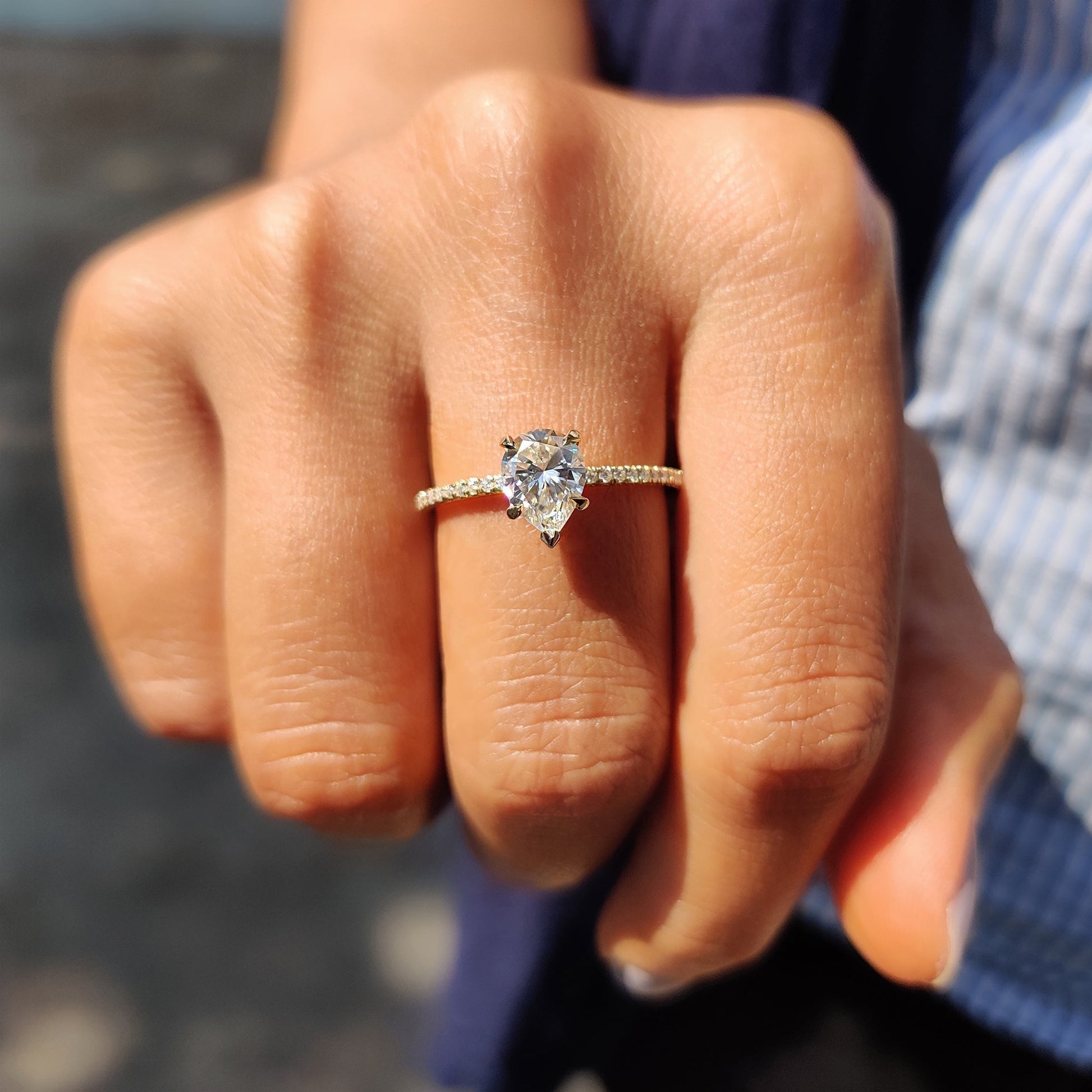 Cushion Hidden Halo Lab Grown Diamond Engagement Ring