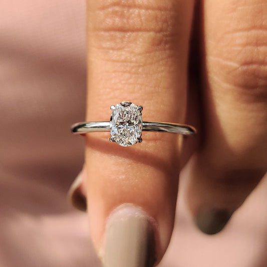 Cushion Hidden Halo Lab Grown Diamond Engagement Ring