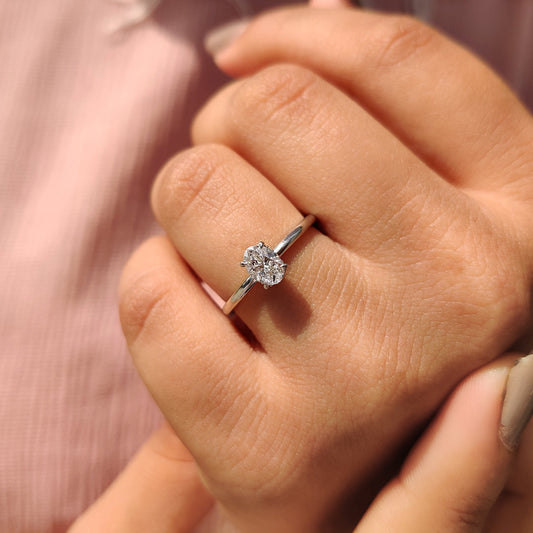 Cushion Hidden Halo Lab Grown Diamond Engagement Ring