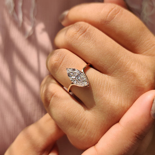 Cushion Hidden Halo Lab Grown Diamond Engagement Ring
