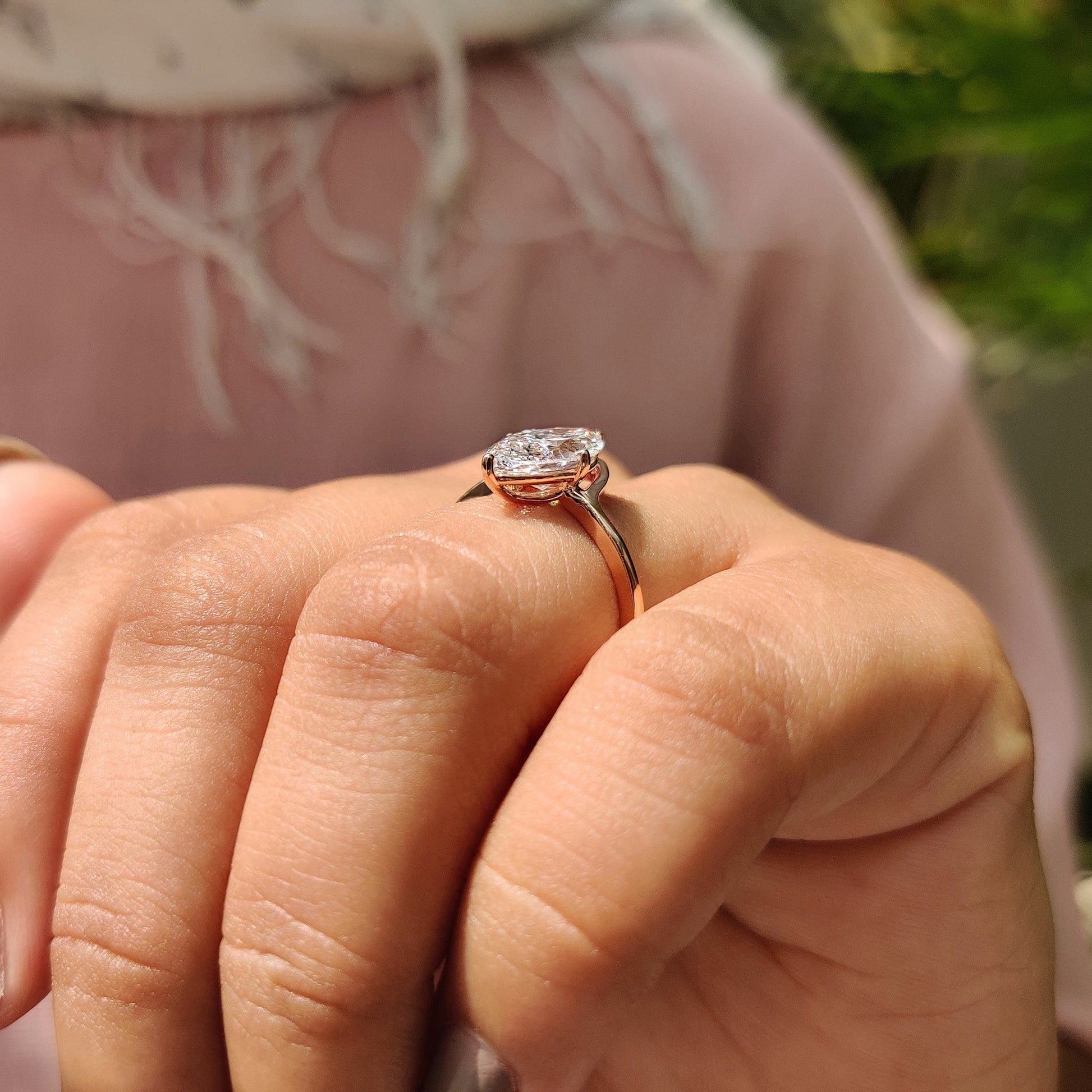 Cushion Hidden Halo Lab Grown Diamond Engagement Ring