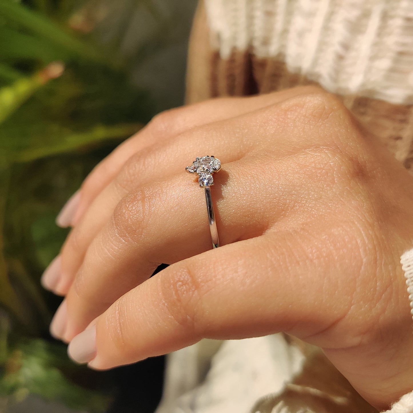 Cushion Hidden Halo Lab Grown Diamond Engagement Ring
