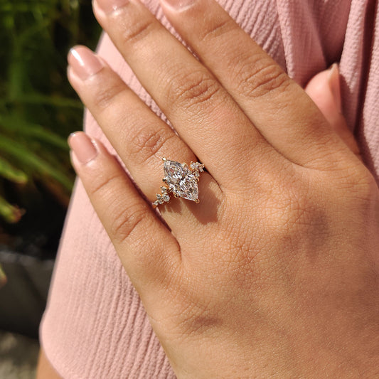 Cushion Hidden Halo Lab Grown Diamond Engagement Ring