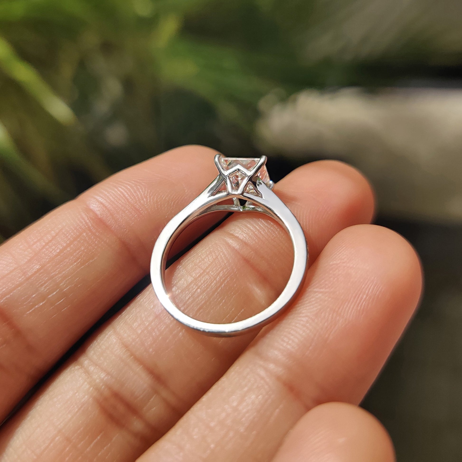 Cushion Hidden Halo Lab Grown Diamond Engagement Ring