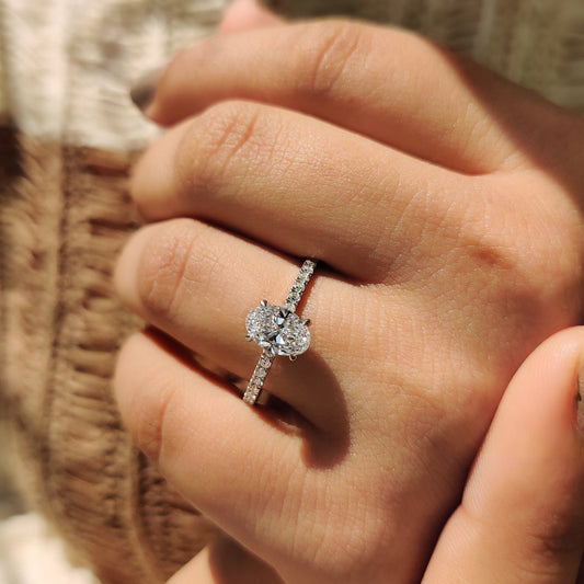 Cushion Hidden Halo Lab Grown Diamond Engagement Ring