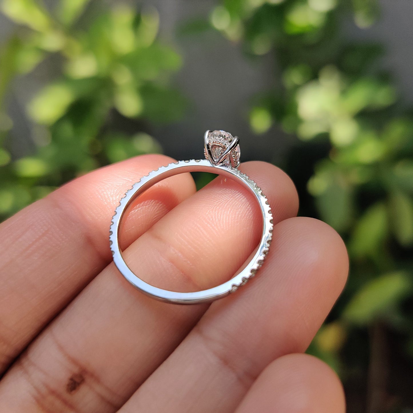 Cushion Hidden Halo Lab Grown Diamond Engagement Ring