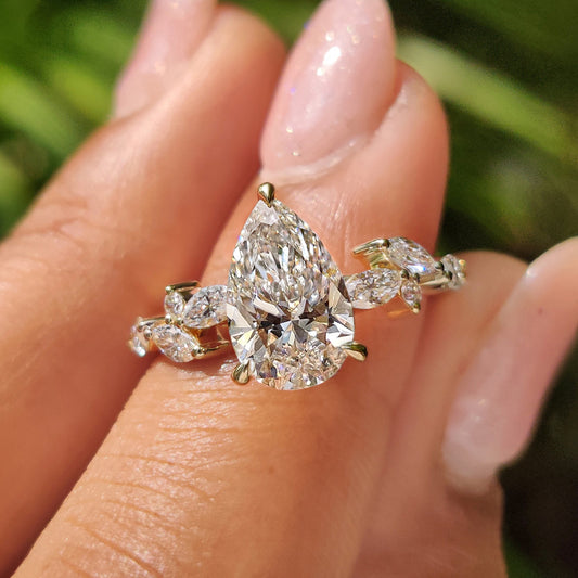 Cushion Hidden Halo Lab Grown Diamond Engagement Ring