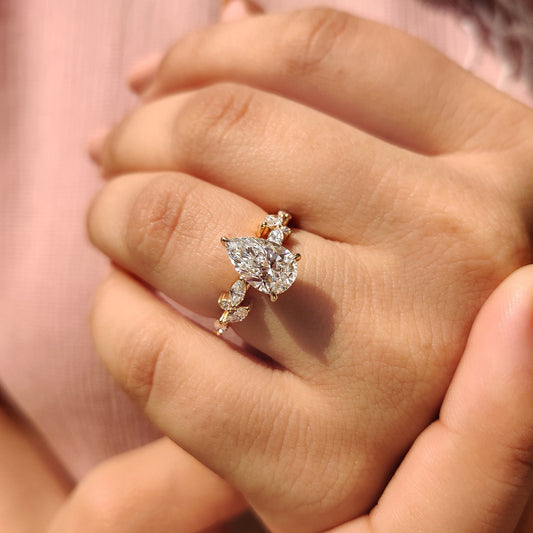 Cushion Hidden Halo Lab Grown Diamond Engagement Ring