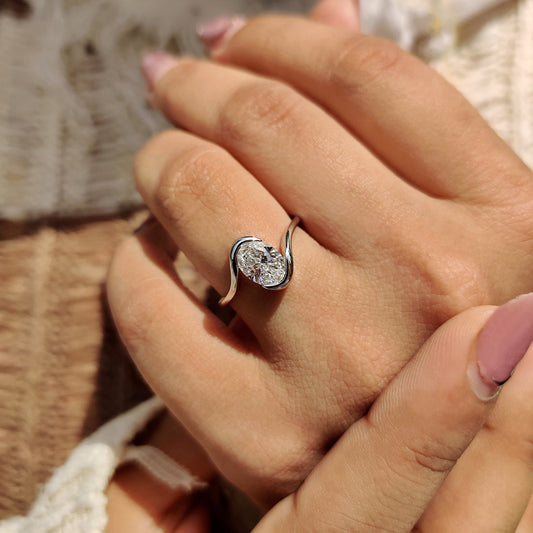 Cushion Hidden Halo Lab Grown Diamond Engagement Ring