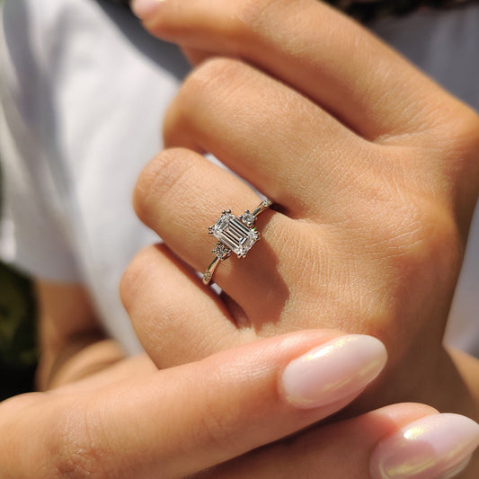 Cushion Hidden Halo Lab Grown Diamond Engagement Ring