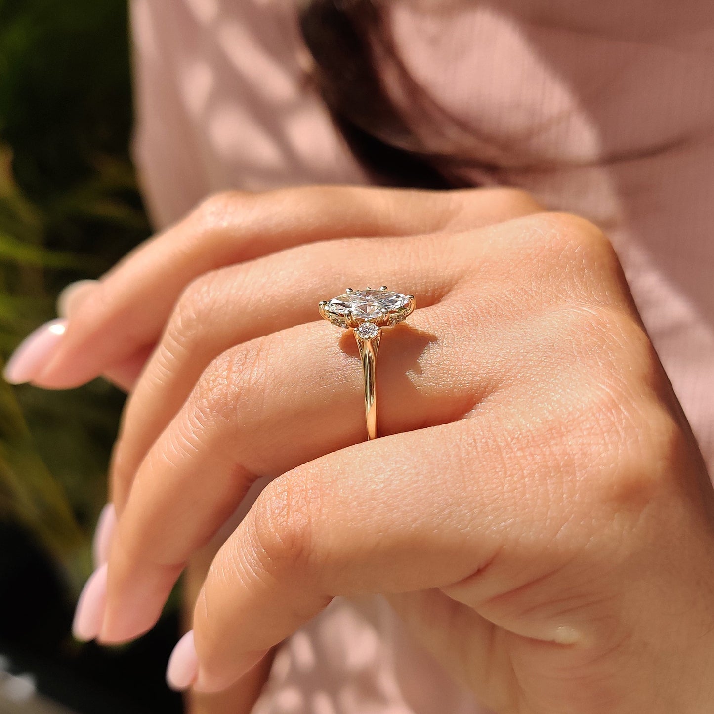 Cushion Hidden Halo Lab Grown Diamond Engagement Ring