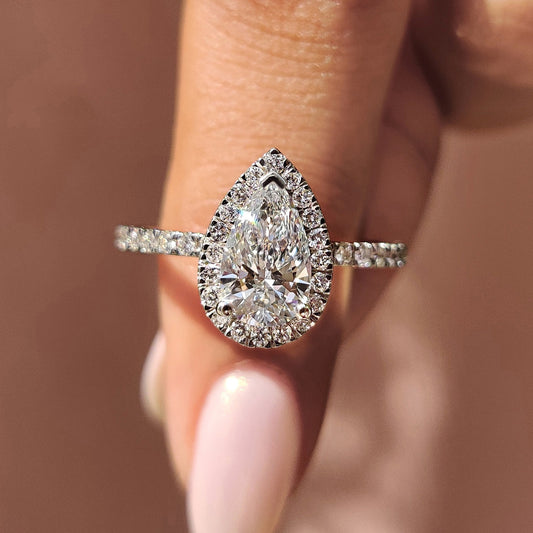 Cushion Hidden Halo Lab Grown Diamond Engagement Ring