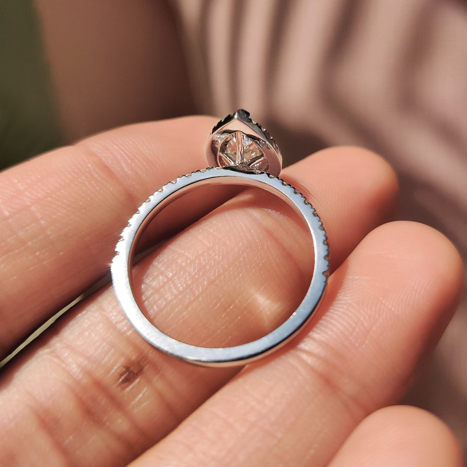 Cushion Hidden Halo Lab Grown Diamond Engagement Ring