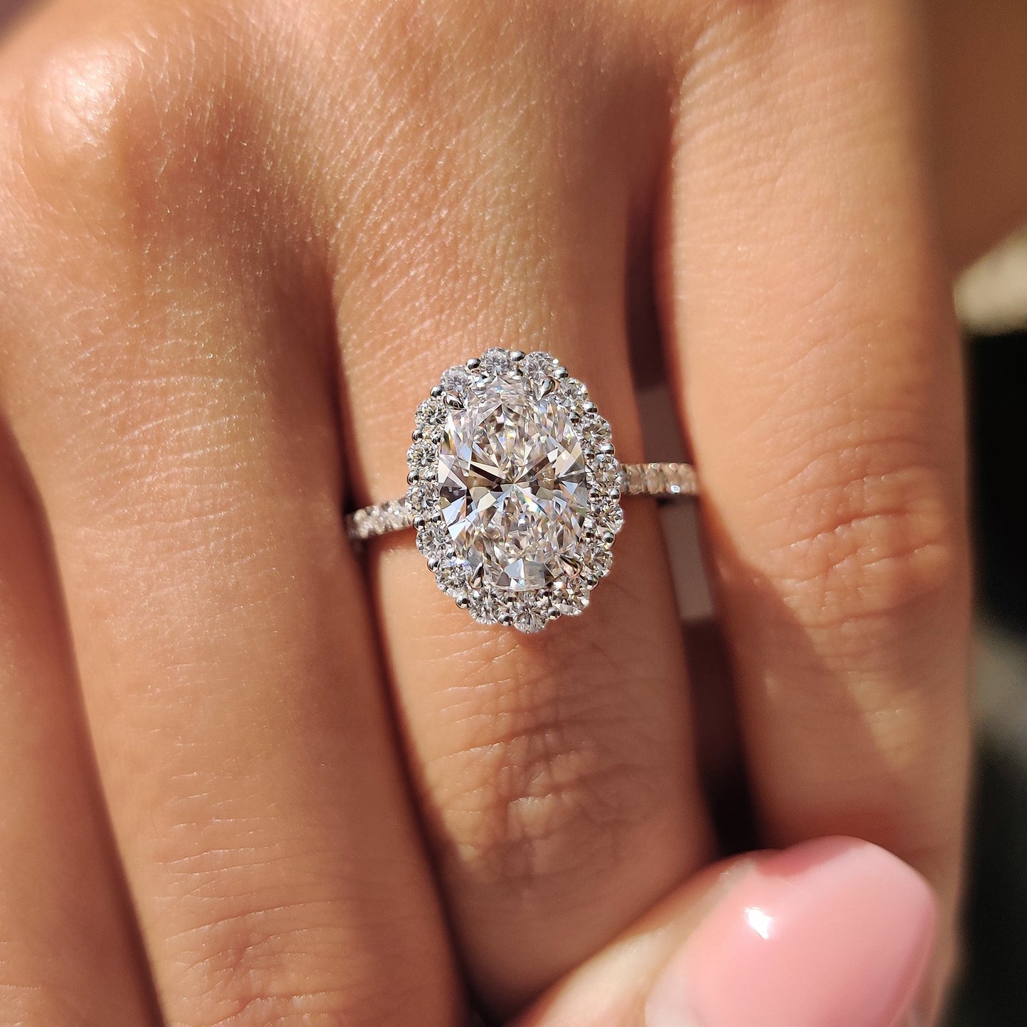 Cushion Hidden Halo Lab Grown Diamond Engagement Ring
