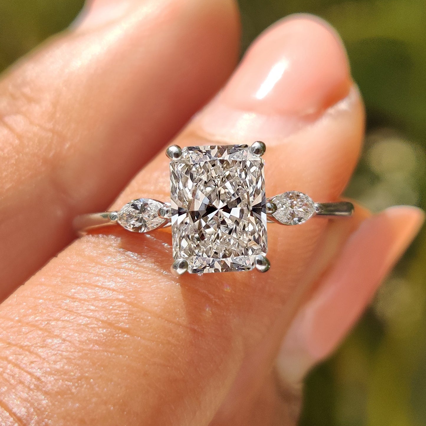 Cushion Hidden Halo Lab Grown Diamond Engagement Ring