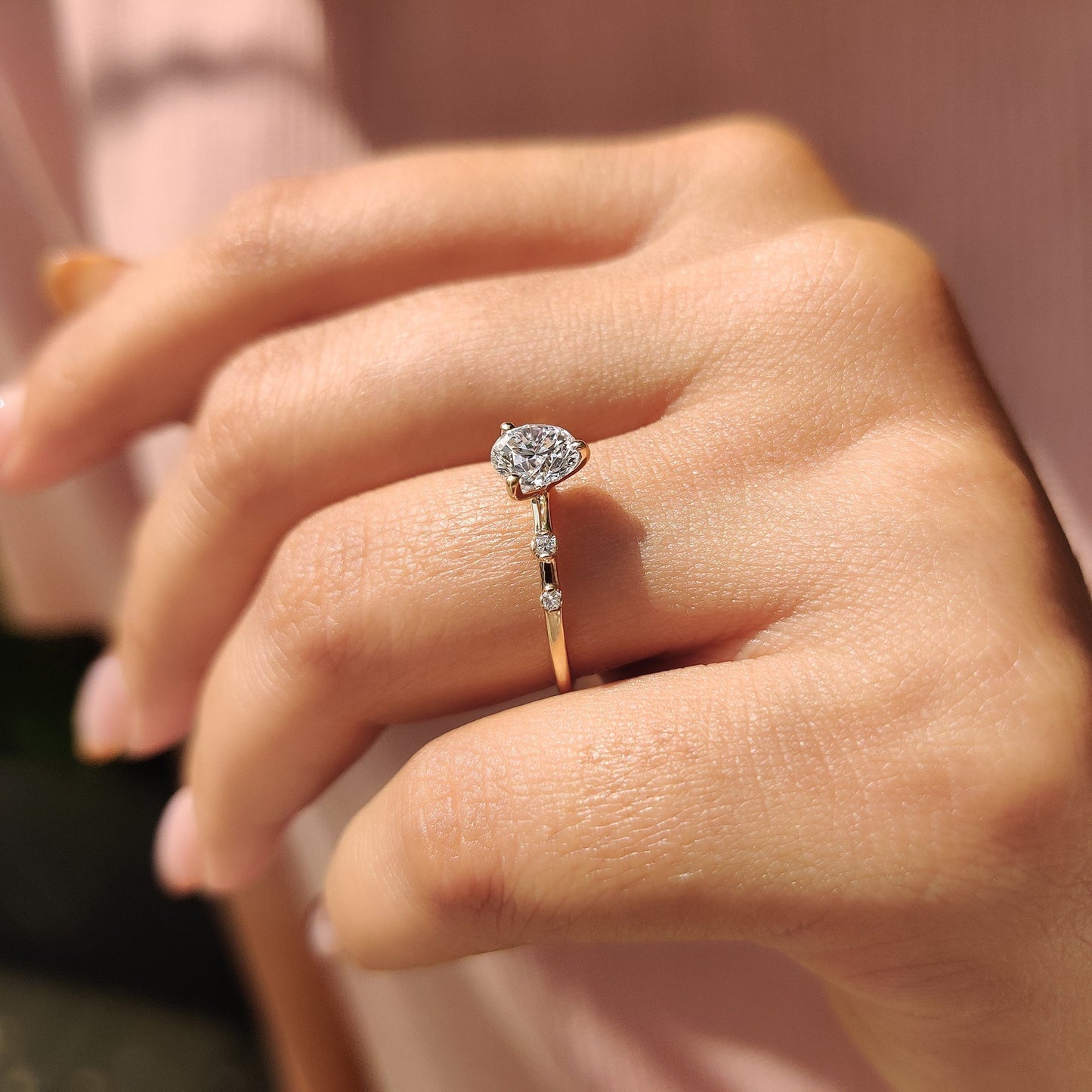 Cushion Hidden Halo Lab Grown Diamond Engagement Ring
