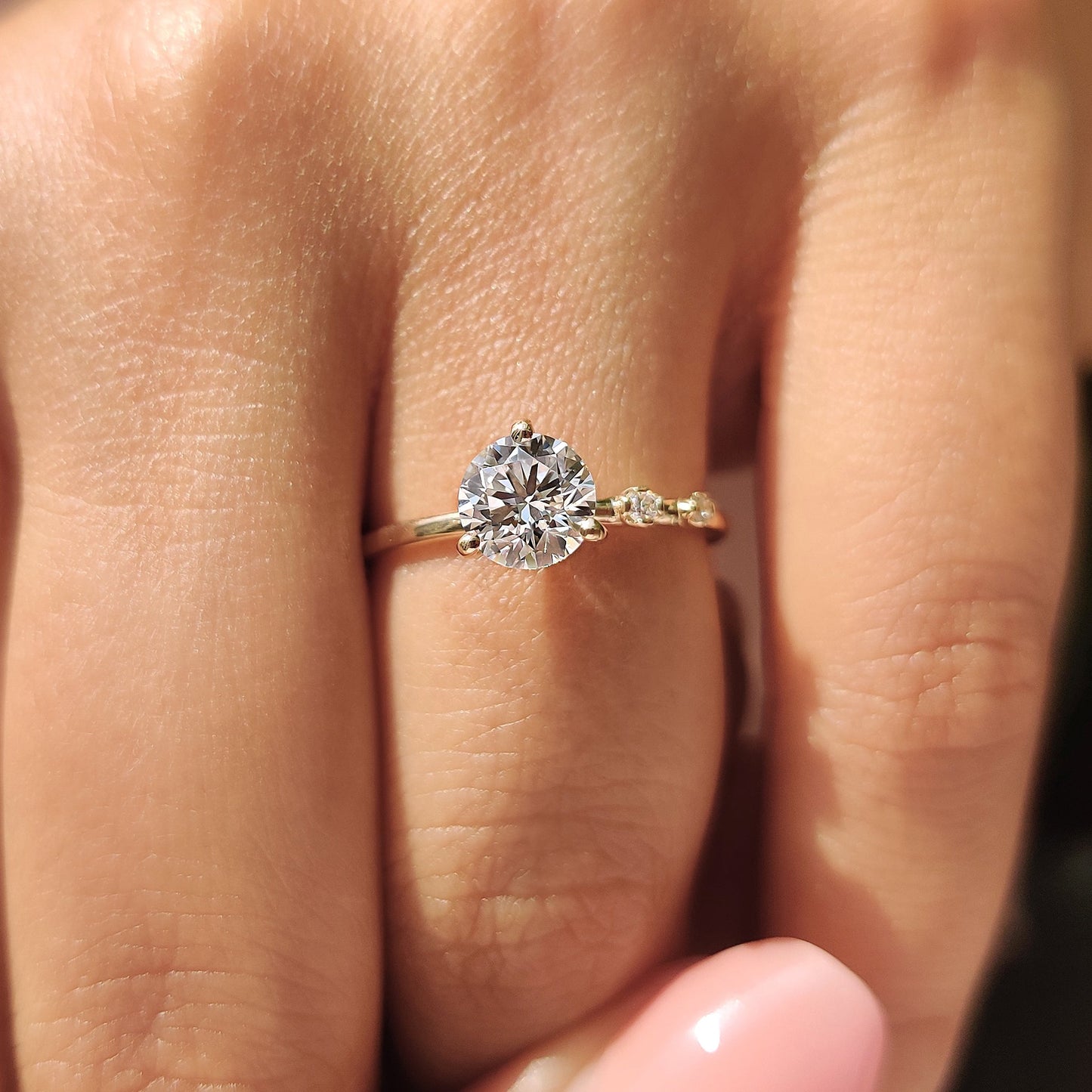 Cushion Hidden Halo Lab Grown Diamond Engagement Ring