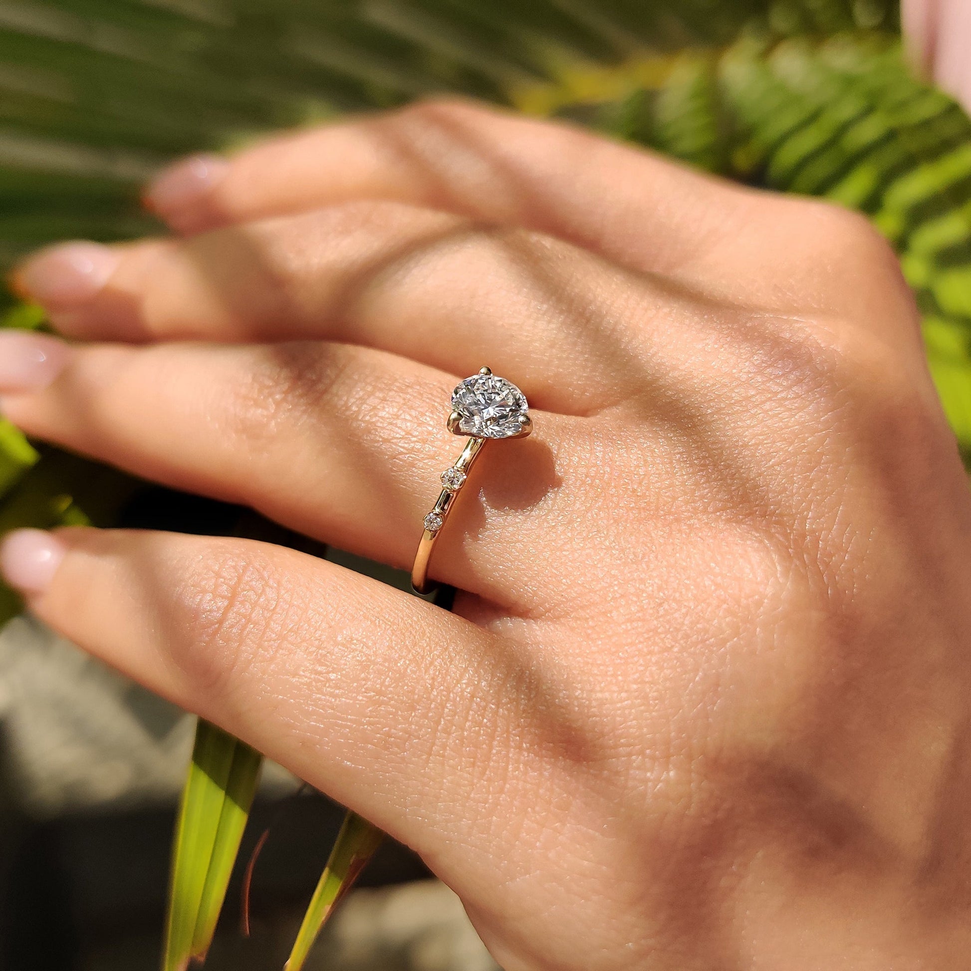 Cushion Hidden Halo Lab Grown Diamond Engagement Ring