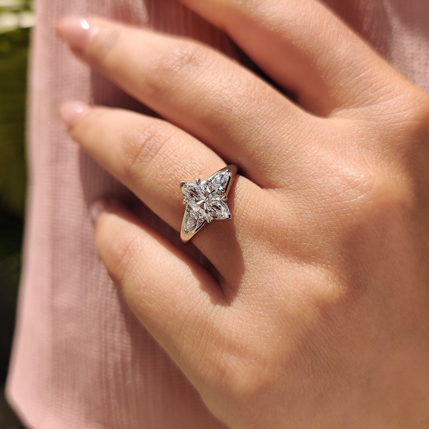 Cushion Hidden Halo Lab Grown Diamond Engagement Ring