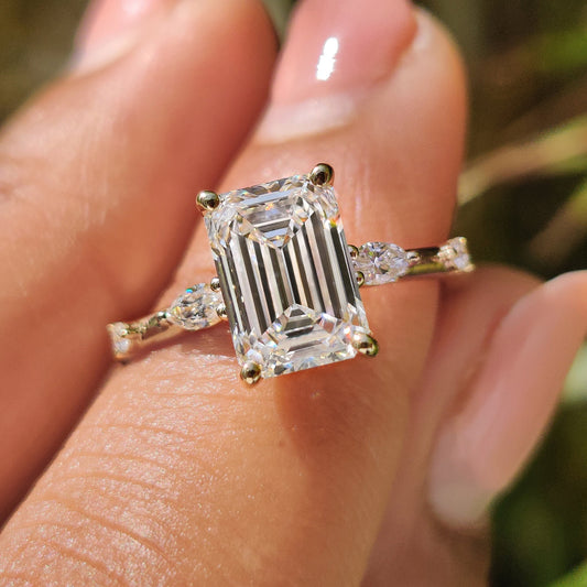 Cushion Hidden Halo Lab Grown Diamond Engagement Ring