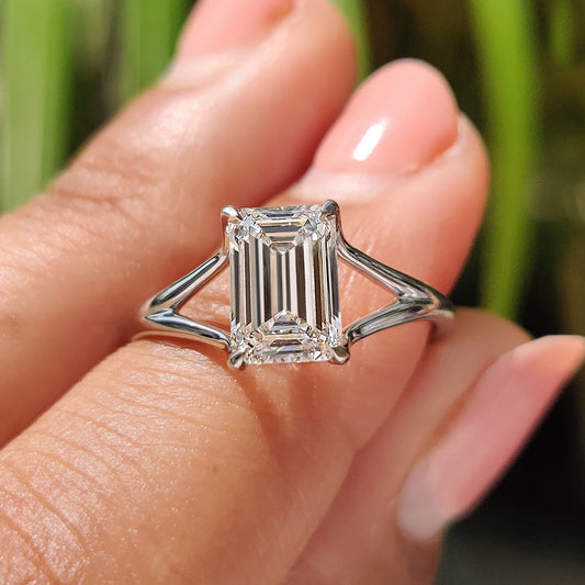 Cushion Hidden Halo Lab Grown Diamond Engagement Ring